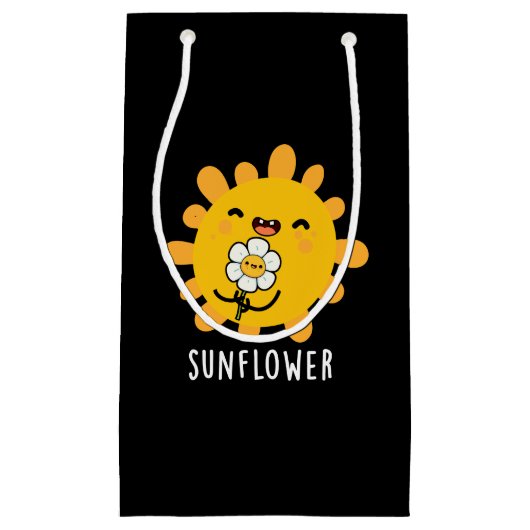 Petit Sac Cadeau Sunflower Funny Soleil Et Fleur Pun Dark BG (Devant)