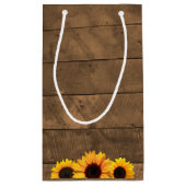 Petit Sac Cadeau Sunflowers & Rustic Wood Mariage invité (Dos)