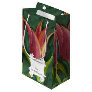 Petit Sac Cadeau Superbe Tulipe rouge