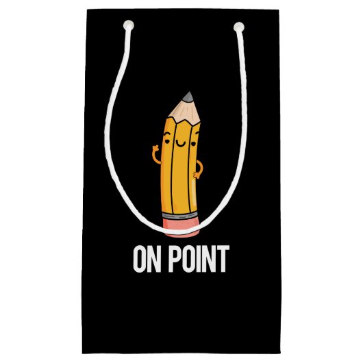 Petit Sac Cadeau Sur Point Funny Pun crayon foncé BG (Devant)