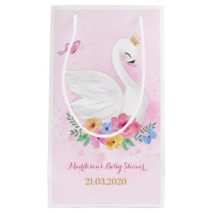 Petit Sac Cadeau Swan Princess Baby shower d'anniversaire fille ros