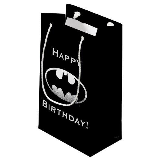 Petit Sac Cadeau Symbole Batman | Logo Grainy (Dos Angle)