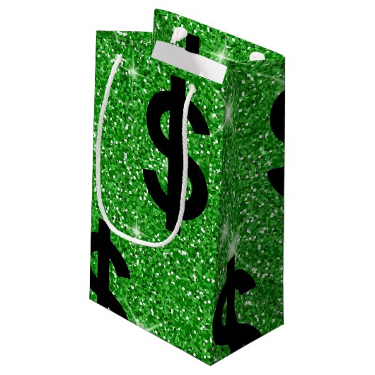 Petit Sac Cadeau SYMBOLE Dollar Noir Argent Entrepreneur Wall Stree (Dos Angle)