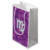 Petit Sac Cadeau Symbole Virgo Zodiac Camouflage numérique Fuchsia (Devant Angle)