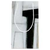 Petit Sac Cadeau Tableau noir et blanc Abstrait (Devant)