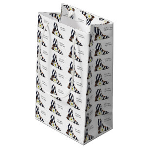 Petit Sac Cadeau talons hauts rayés noirs et blancs