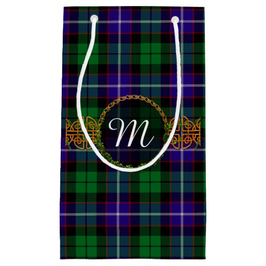 Petit Sac Cadeau Tartan de Mitchell de monogramme (Devant)