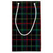 Petit Sac Cadeau Tartan écossais Monogramme vert rouge noir (Dos)