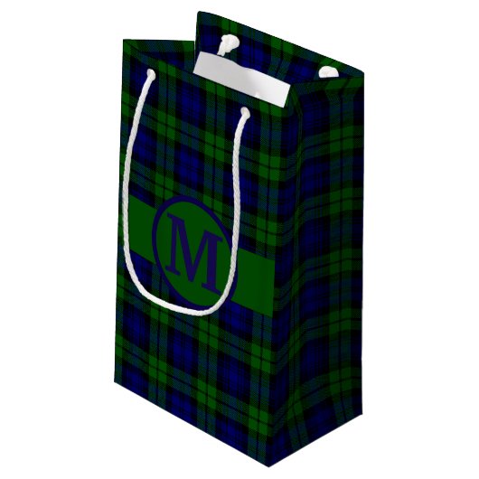 Petit Sac Cadeau Tartan plaqué Black Watch Personnaliser (Dos Angle)