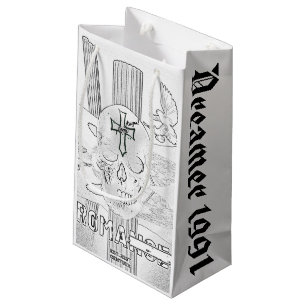 Petit Sac Cadeau Tatouage crâne rêveur Mikitiez arc-en-ciel rose ro