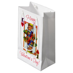 Petit Sac Cadeau Teddy Bear Roi des Coeurs