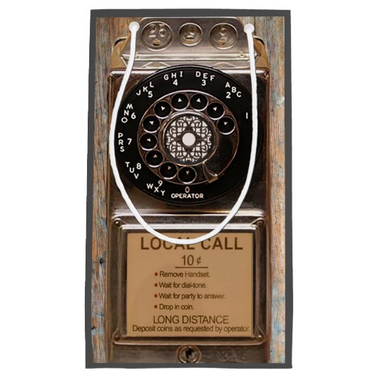 Petit Sac Cadeau Téléphone antique rotatif payant rude (Devant)