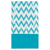 Petit Sac Cadeau Tendance Crayon Turquoise Chevron Zigzags Avec Nom (Dos)