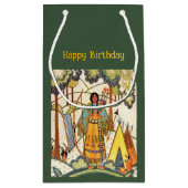 Petit Sac Cadeau Tepee amérindienne dans les bois Rebrodé Look (Dos)