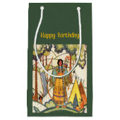 Petit Sac Cadeau Tepee amérindienne dans les bois Rebrodé Look (Devant)