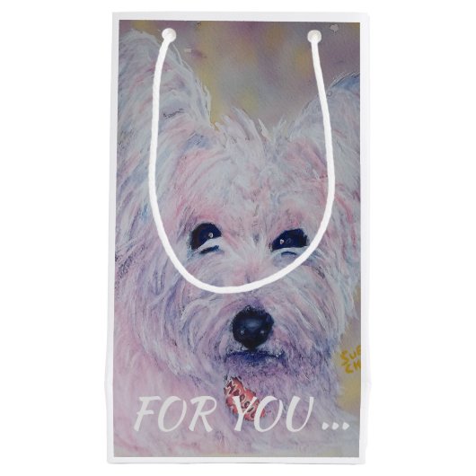 Petit Sac Cadeau TERRIER BLANC Ouest (Devant)