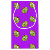 Petit Sac Cadeau Tête de zombie fou pourpre (Dos)