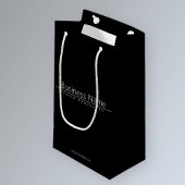 Petit Sac Cadeau Texte blanc simple et élégant sur fond noir