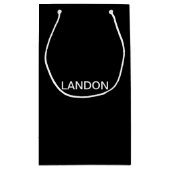 Petit Sac Cadeau Texte éditable moderne | Noir & Blanc (Dos)