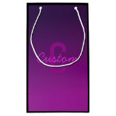Petit Sac Cadeau Texte Monogrammé Moderne Éditable & Ombre Violet  (Dos)