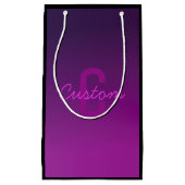 Petit Sac Cadeau Texte Monogrammé Moderne Éditable & Ombre Violet  (Devant)