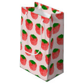 Petit Sac Cadeau Texte personnalisé de dessin de fraises (Dos Angle)