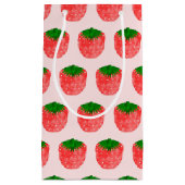 Petit Sac Cadeau Texte personnalisé de dessin de fraises (Devant)