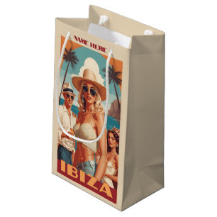 Petit Sac Cadeau Texte personnalisé Ibiza, Espagne Poster de voyage
