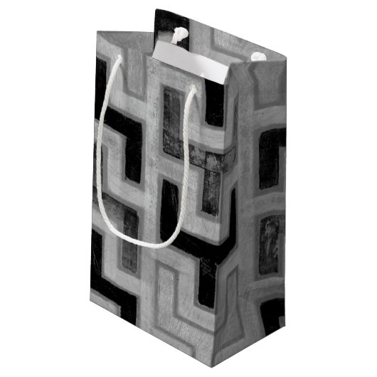 Petit Sac Cadeau Textile de boue africain avec Motifs géométriques (Dos Angle)