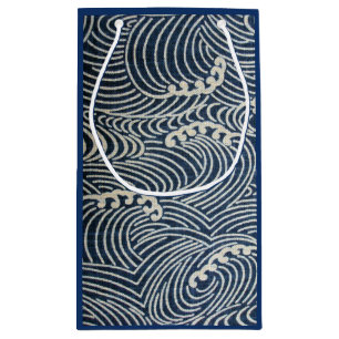 Petit Sac Cadeau Textile japonais vintage, Motif de vague