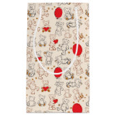 Petit Sac Cadeau Texture avec le nounours (Devant)