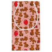 Petit Sac Cadeau Texture avec le nounours, coeurs (Dos)