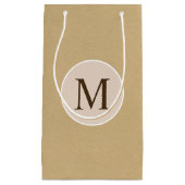 Petit Sac Cadeau Texture Brown de papier d'emballage de monogramme (Devant)