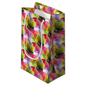 Petit Sac Cadeau Texture de conception rouge, aquarelle jaune (Devant Angle)