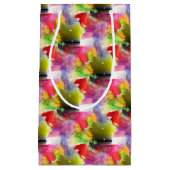 Petit Sac Cadeau Texture de conception rouge, aquarelle jaune (Devant)