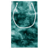 Petit Sac Cadeau Texture de marbre vert-foncé (Dos)