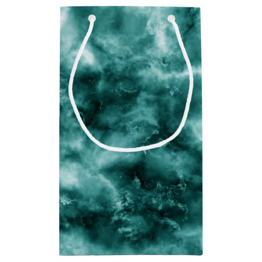 Petit Sac Cadeau Texture de marbre vert-foncé (Dos)