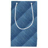 Petit Sac Cadeau Texture des jeans bleus (Devant)