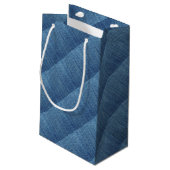 Petit Sac Cadeau Texture des jeans bleus (Dos Angle)