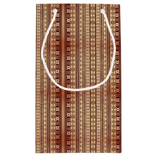 Petit Sac Cadeau Texture ethnique Brown (Dos)