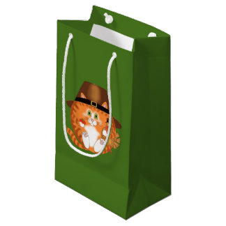 Petit Sac Cadeau Thanksgiving de chat de babiole