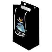 Petit Sac Cadeau Thar She Bowles Funny Whale Bowling Pun Dark BG (Devant Angle)