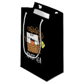 Petit Sac Cadeau Thé à noué Blague de thé drôle Fond sombre (Devant Angle)