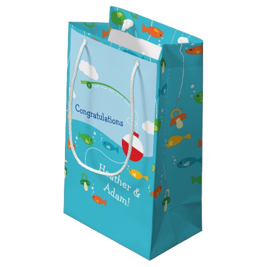 Petit Sac Cadeau Thème de poisson Baby shower de pêche pour pêcheur (Dos Angle)