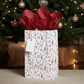 Petit Sac Cadeau Thème musical rouge