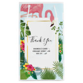 Petit Sac Cadeau Thème Tropical Flamant Rose Mignon Entreprise (Dos)