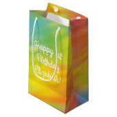 Petit Sac Cadeau Tie Dye Rainbow fête d'anniversaire (Devant Angle)