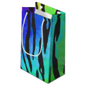 Petit Sac Cadeau Tiger noir et arc-en-ciel (Dos Angle)