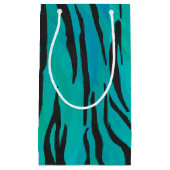 Petit Sac Cadeau Tiger noir et Turquoise (Devant)