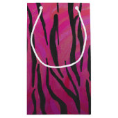 Petit Sac Cadeau Tiger rose chaud et noir (Dos)